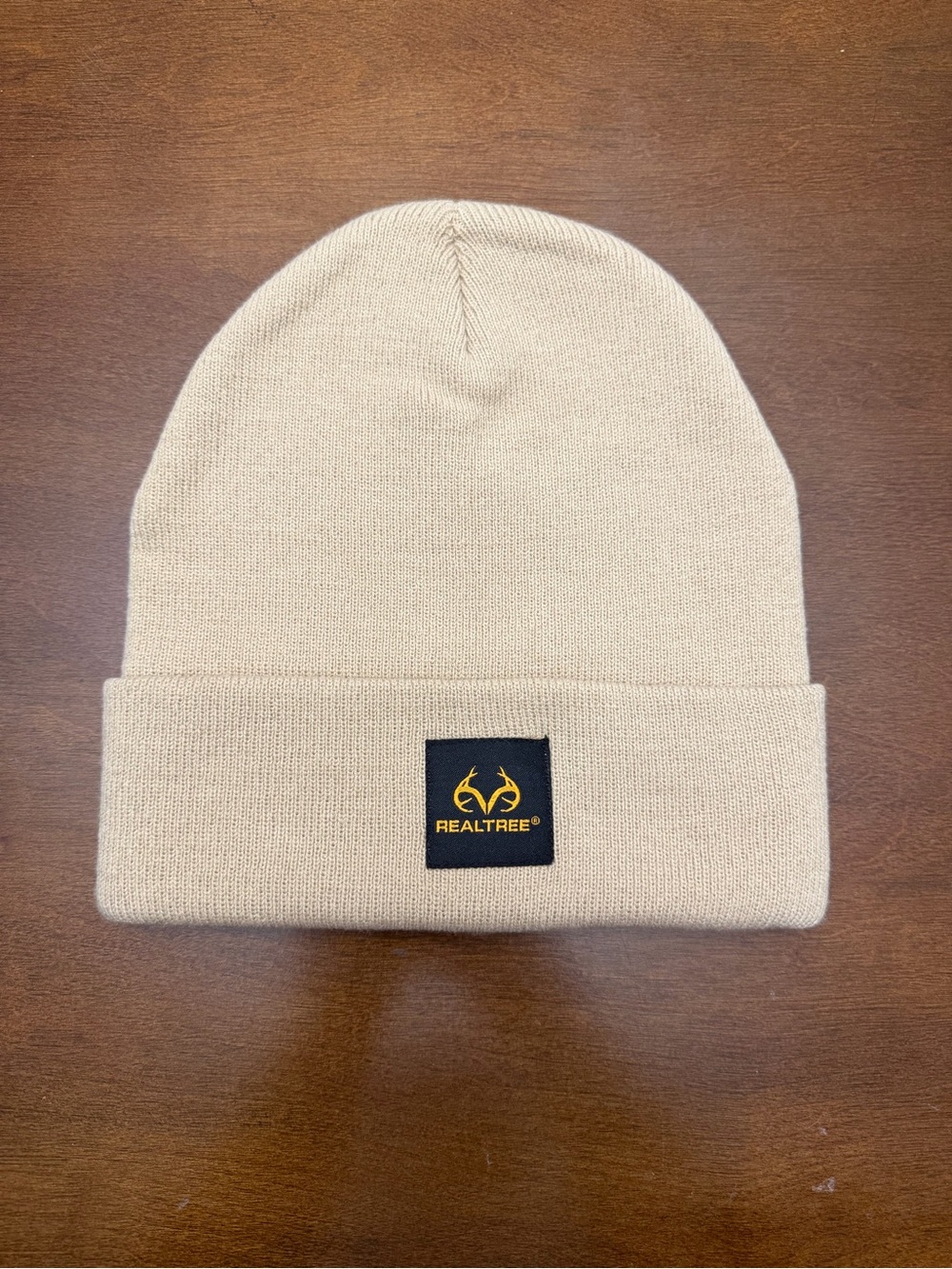 Realtree Tan Cuffed Knit Beanie with Logo Patch